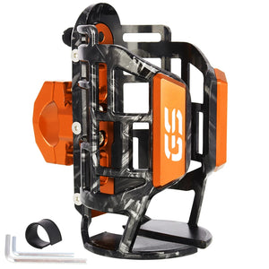 Support de bouteille orange en carbone forgé