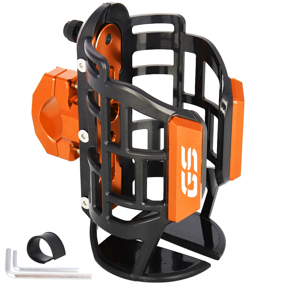 Support de gourde orange pour moto