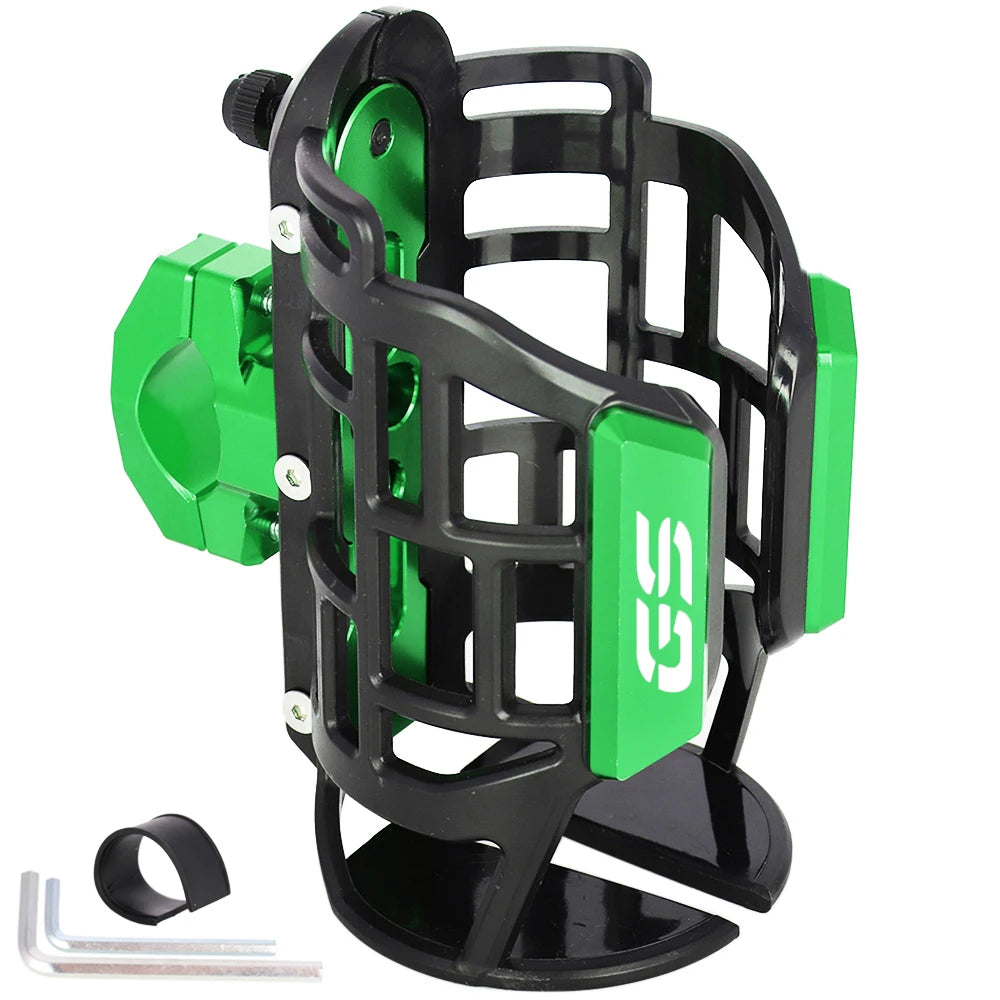 Support gourde moto vert