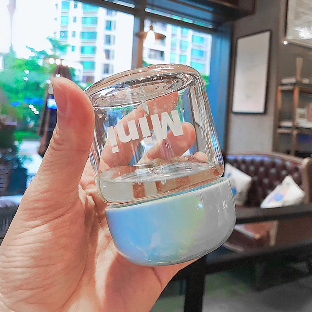gourde 150ml bleu en verre