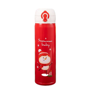 gourde de Noël rouge avec bonhomme de neige