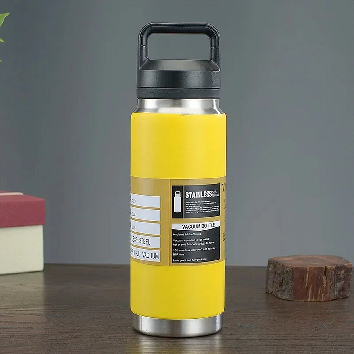 gourde jaune double paroi isotherme