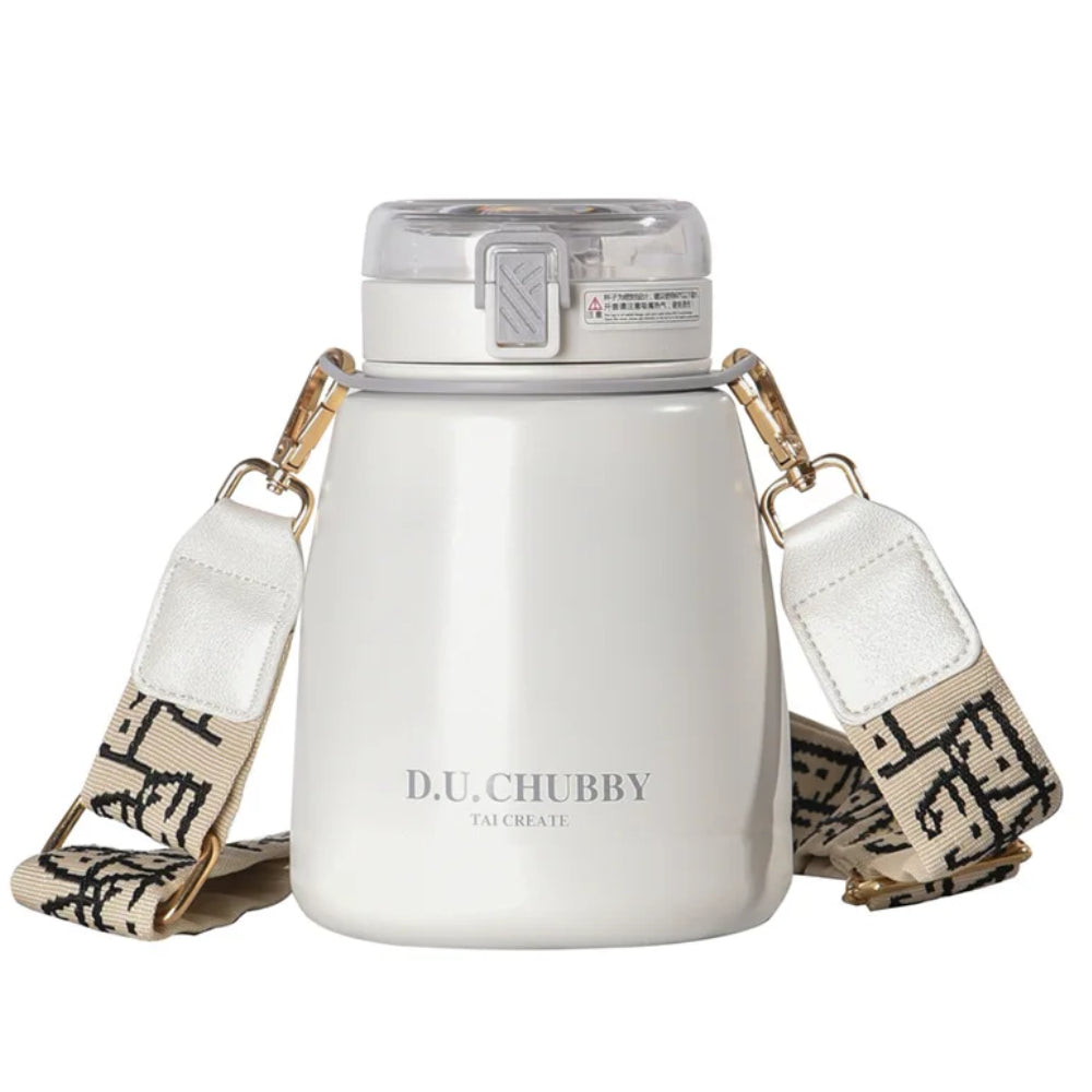 gourde blanche 1 litre avec sangle