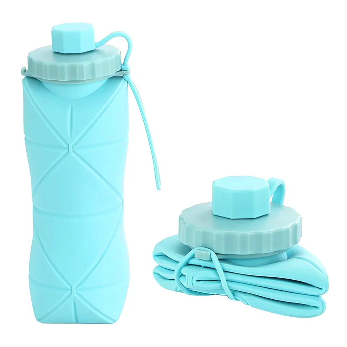 gourde bleue pliable de sport