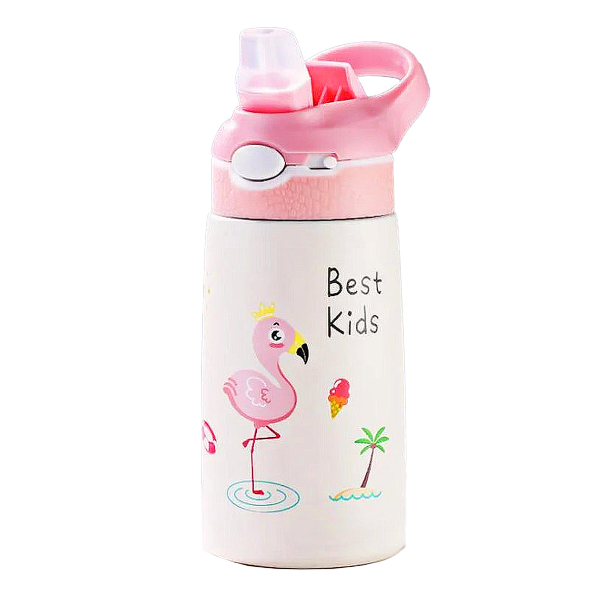 gourde en inox enfant avec flamant rose