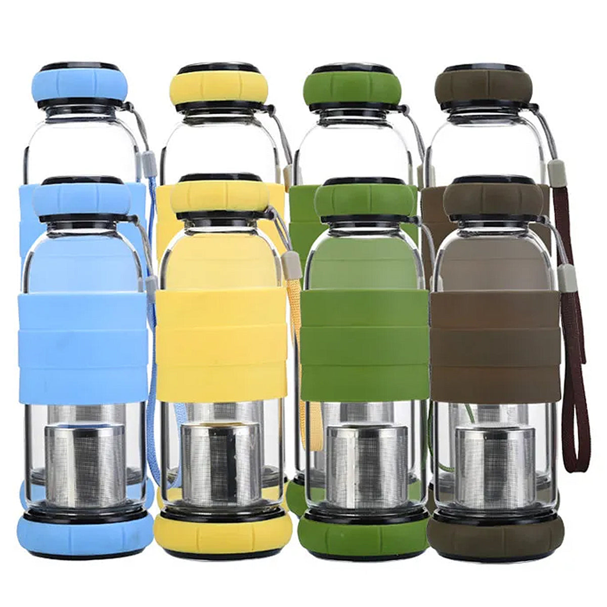 gourde en verre avec protection et infuseur