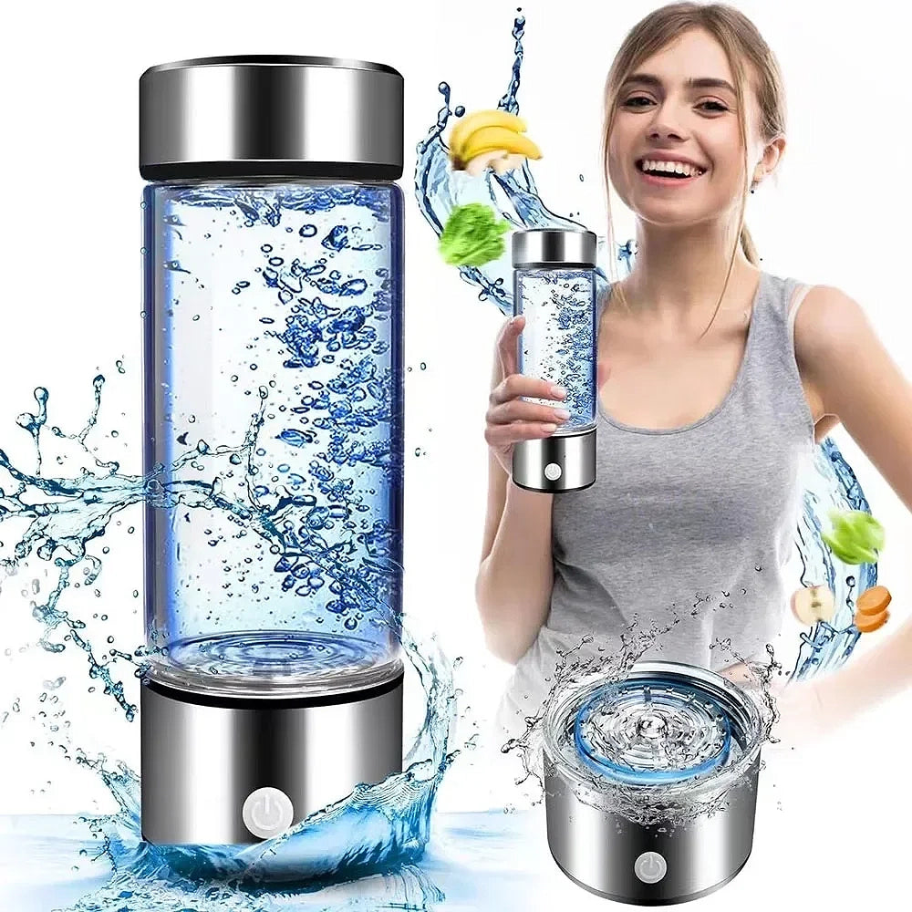 gourde en verre générateur d'hydrogène
