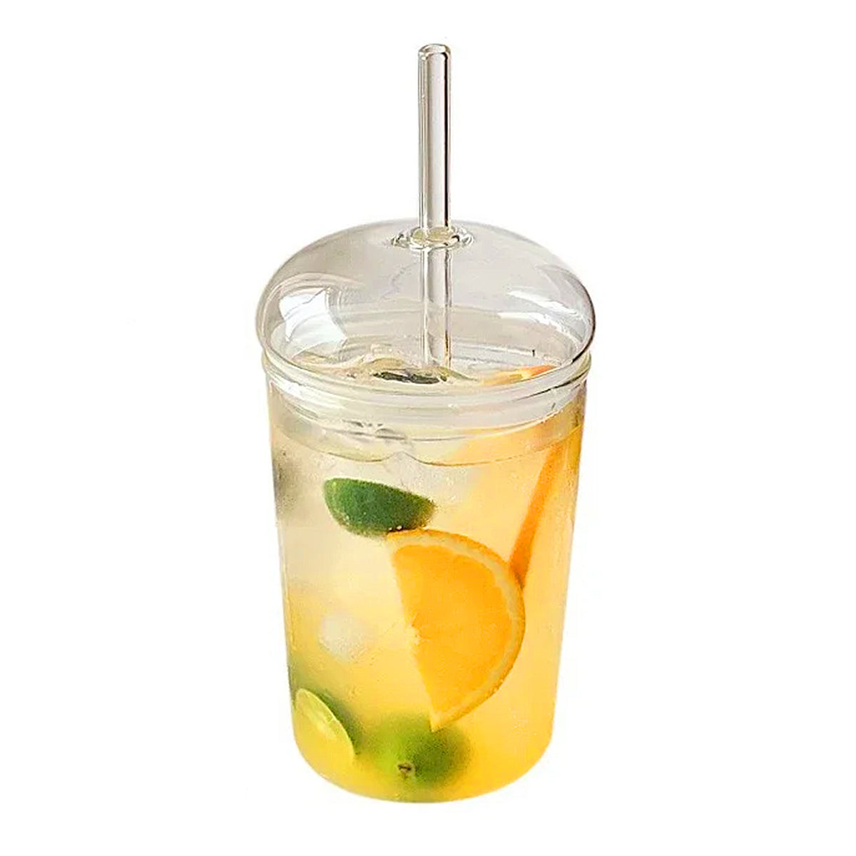 gourde gobelet en verre avec paille