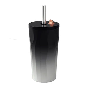 gourde gobelet noire isotherme avec paille rétractable
