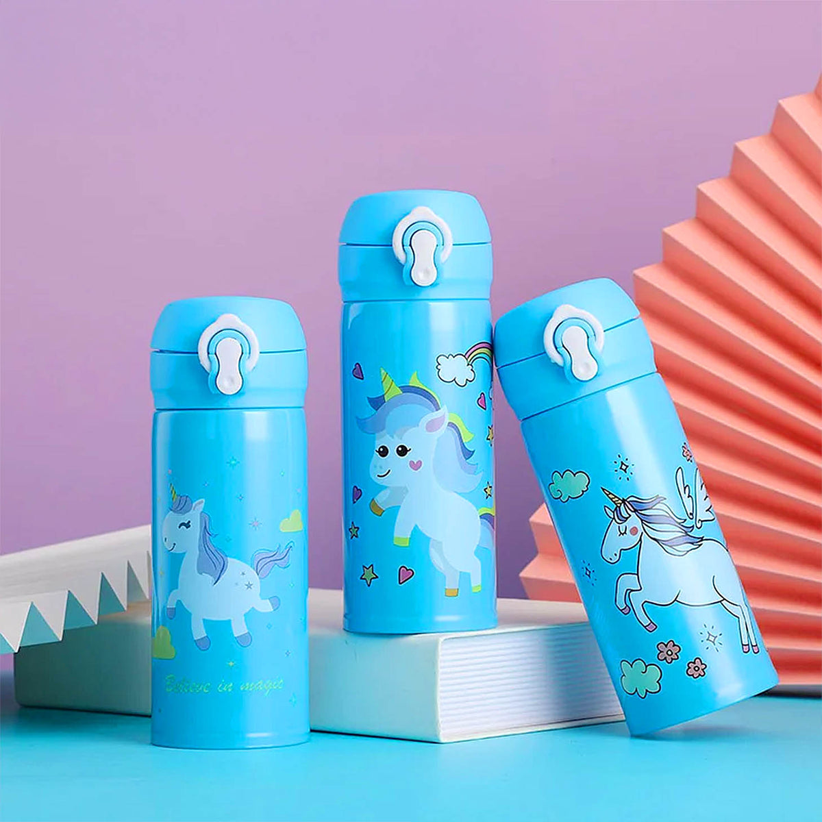 gourde licorne enfant bleu