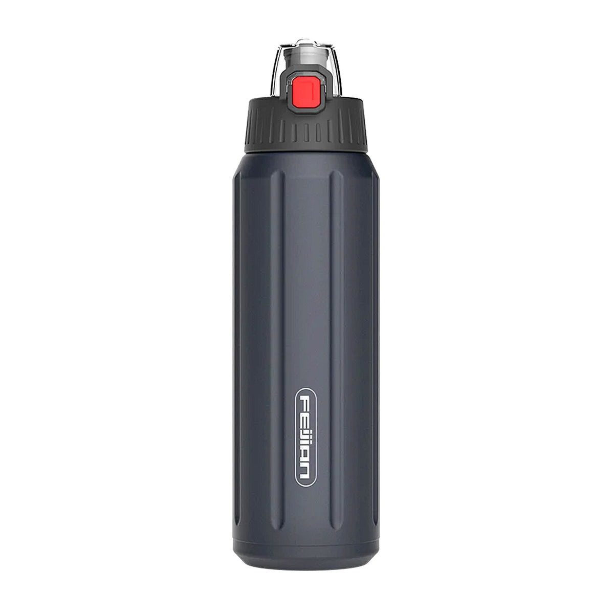 gourde noire 600ml avec bouton d'ouverture