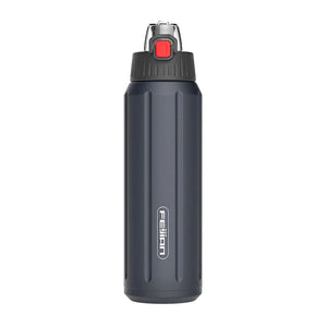 gourde noire 600ml avec bouton d'ouverture