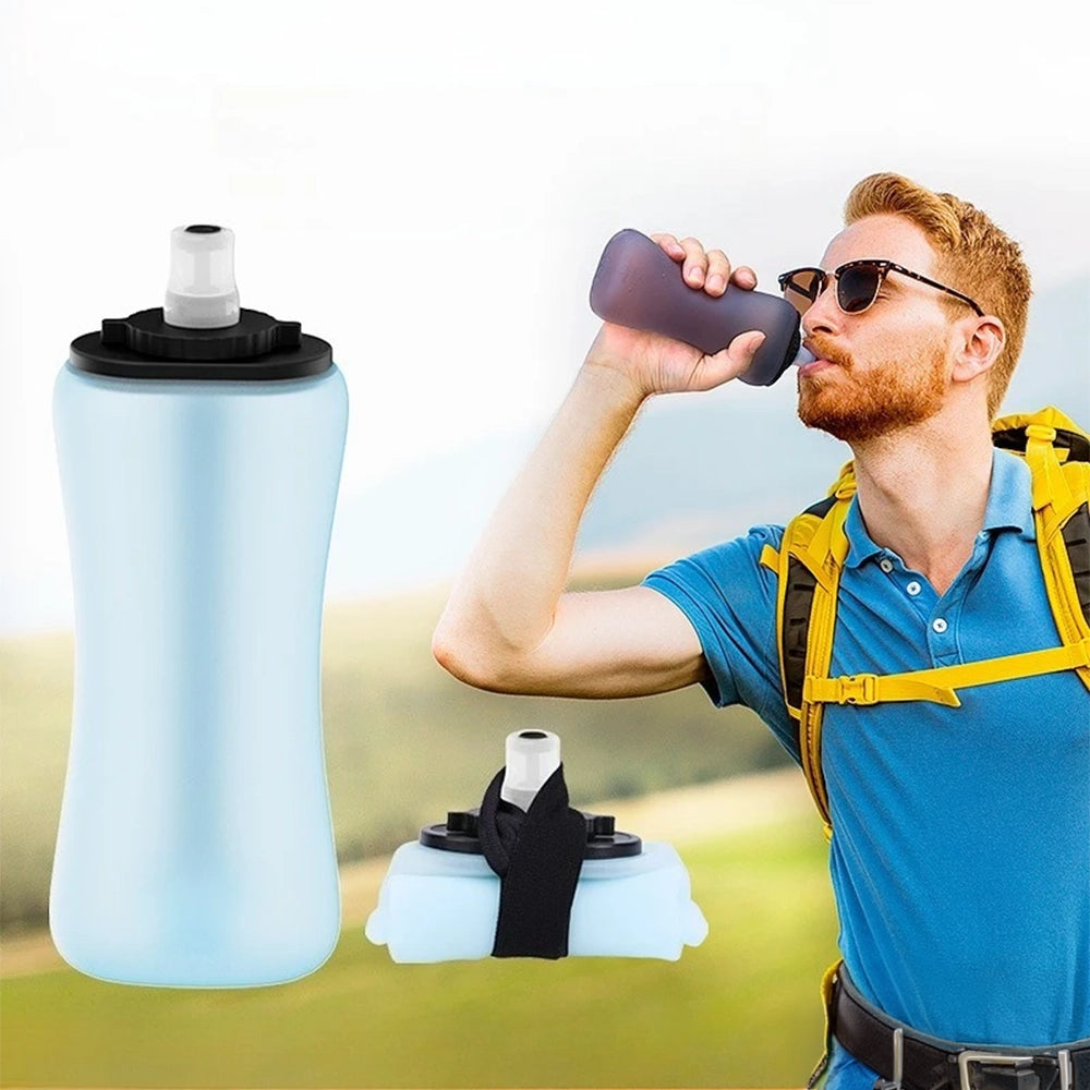 gourde pliable bleu