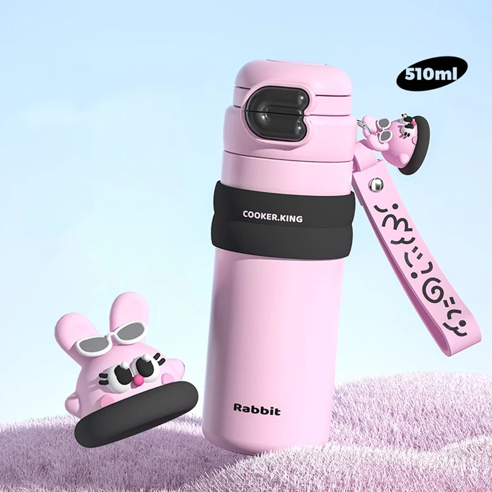 gourde rose lapin pour enfant