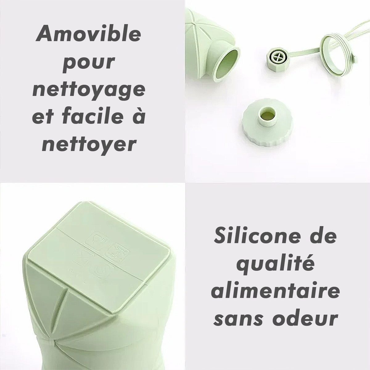 gourde souple pliable verte