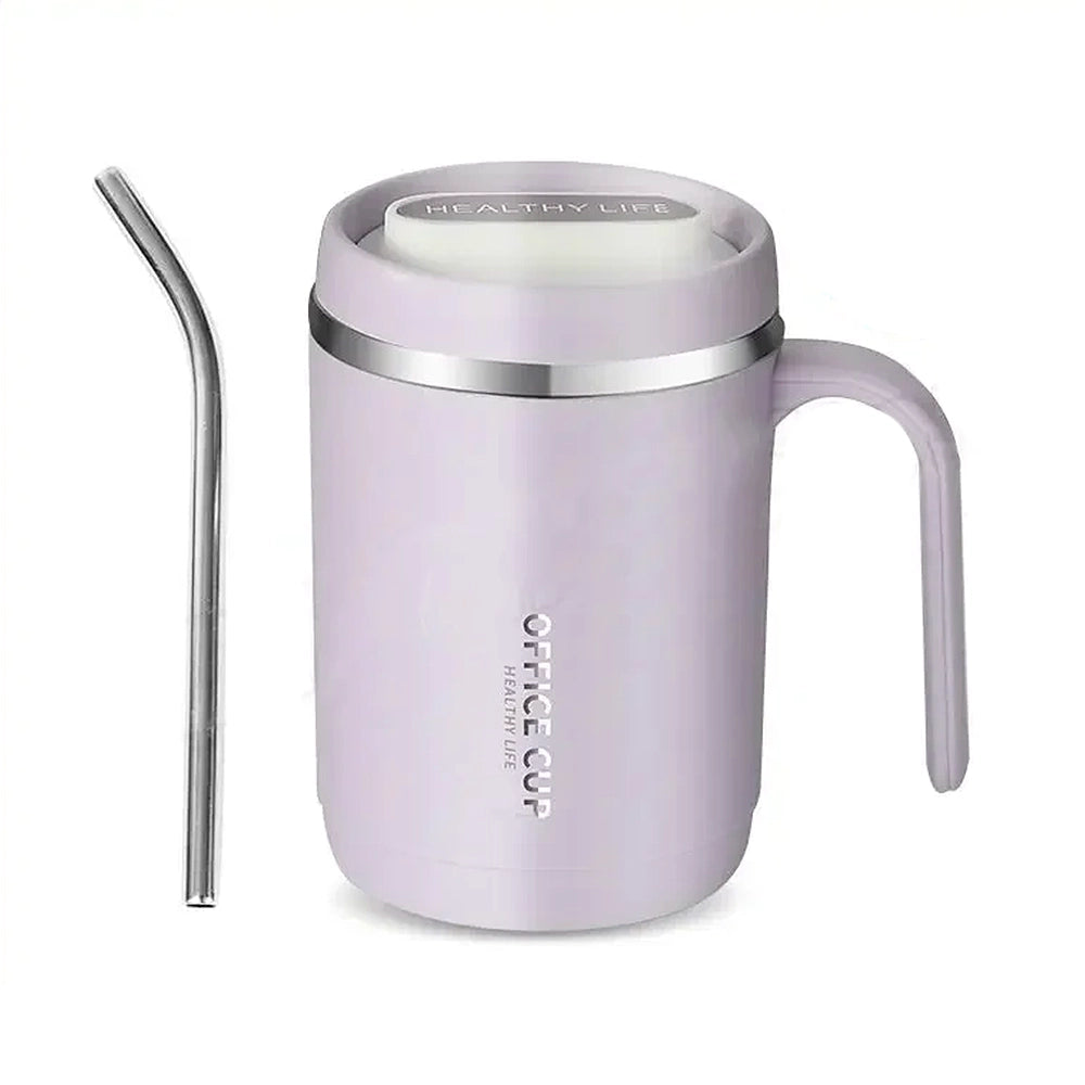gourde tasse avec paille en inox isotherme