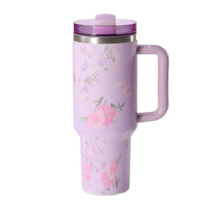 gourde tasse isotherme design fleurs