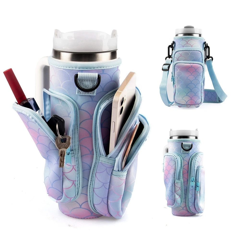 sac de gourde sirène avec poche et sangle