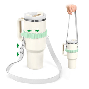 sangle pour gourde vert et blanc ajustable
