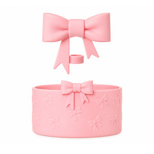 Base protection silicone rose gourde avec embout paille