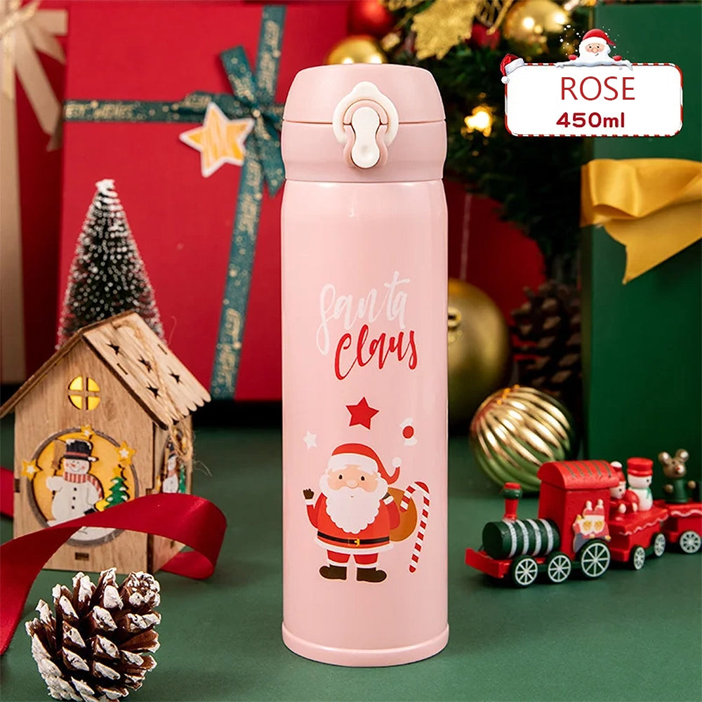 Gourde isotherme rose de Noël