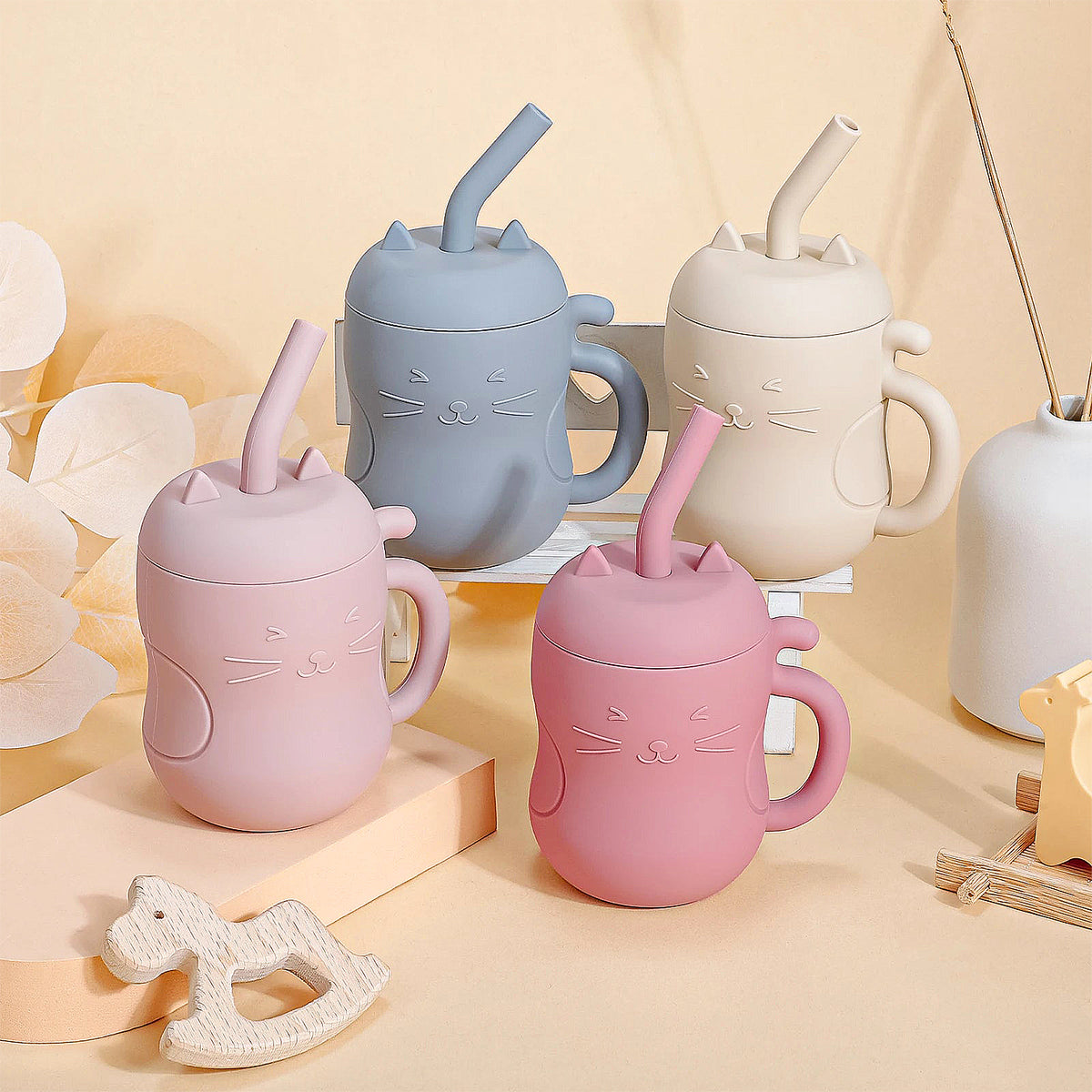 Gourdes gobelets enfant avec paille