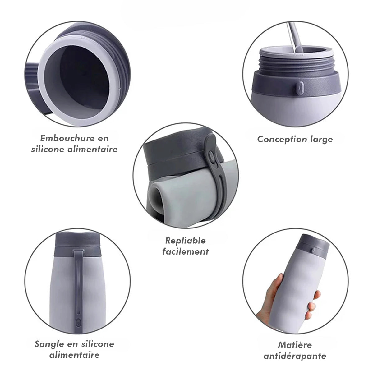 caractéristique de gourde repliable