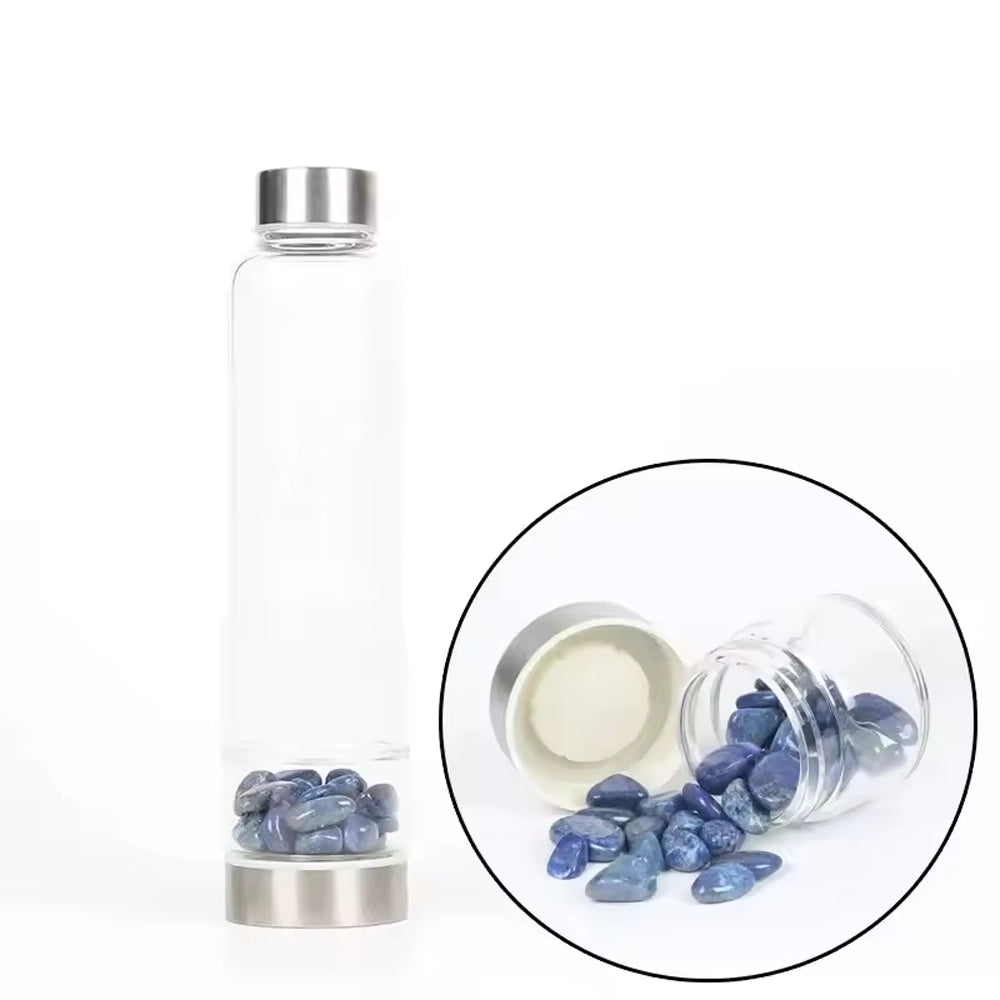 gourde en verre avec lapiz lazuli
