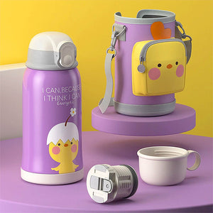 gourde avec paille poussin pour enfant