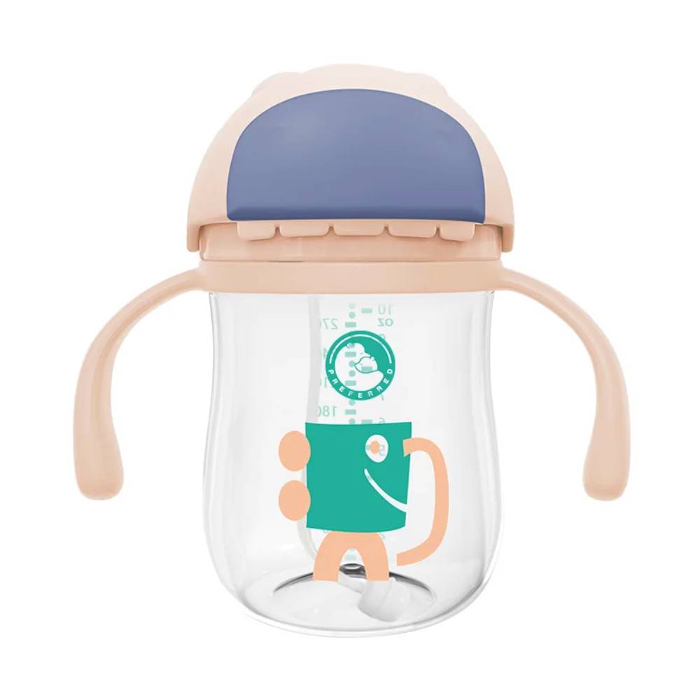 gourde avec poignée pour enfant rose avec graduation pratique