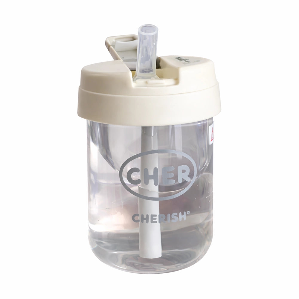 gourde blanche 330ml avec paille