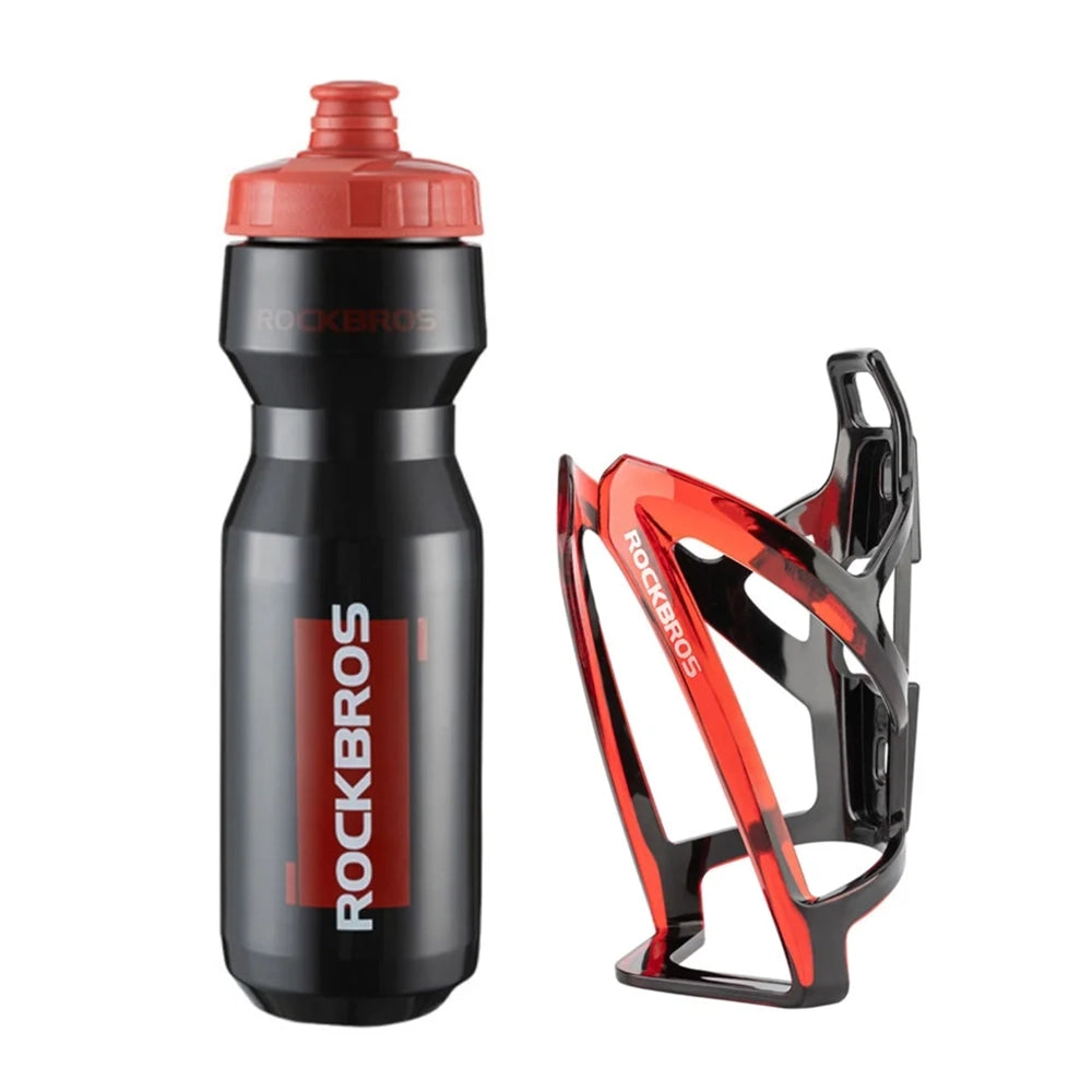 gourde de cyclisme rouge avec support vélo