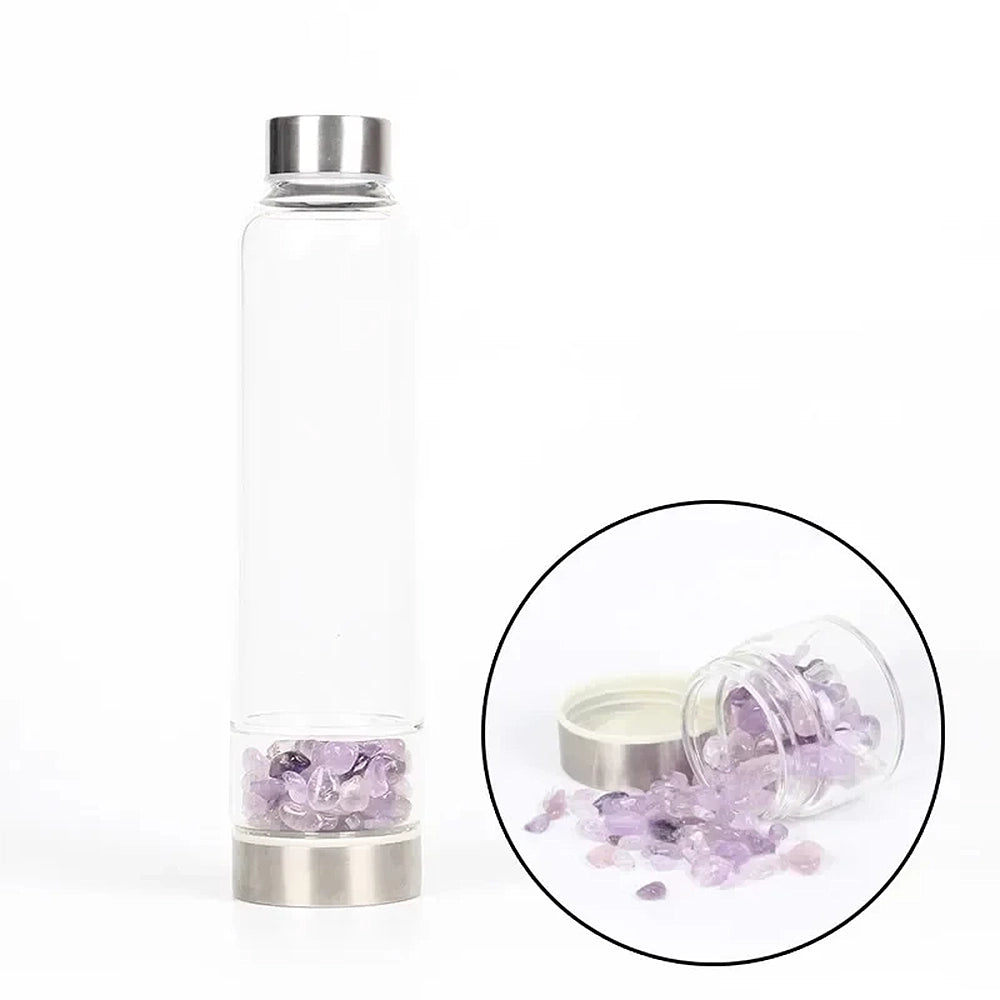 gourde en verre avec améthyste fin