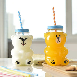 gourde en verre ours mignon 550ml