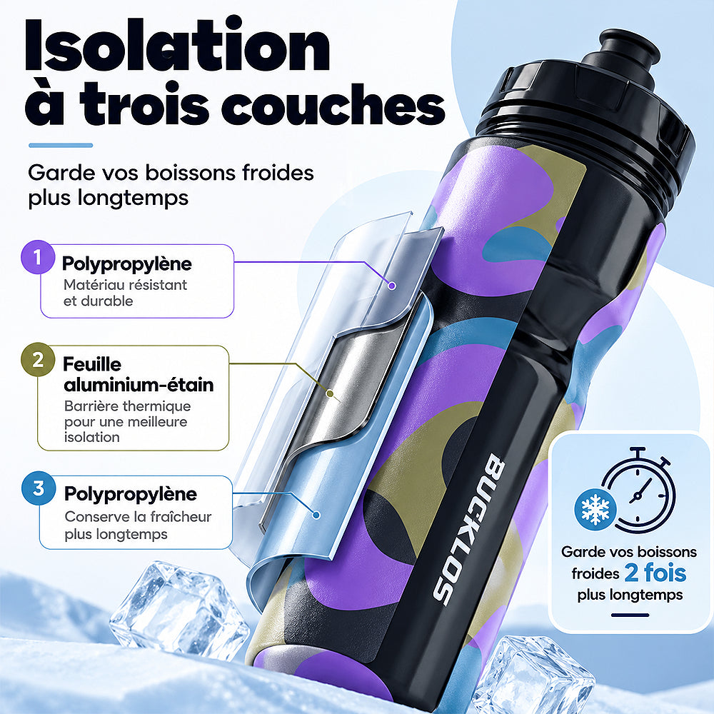 gourde flexible avec isolation 3 couches
