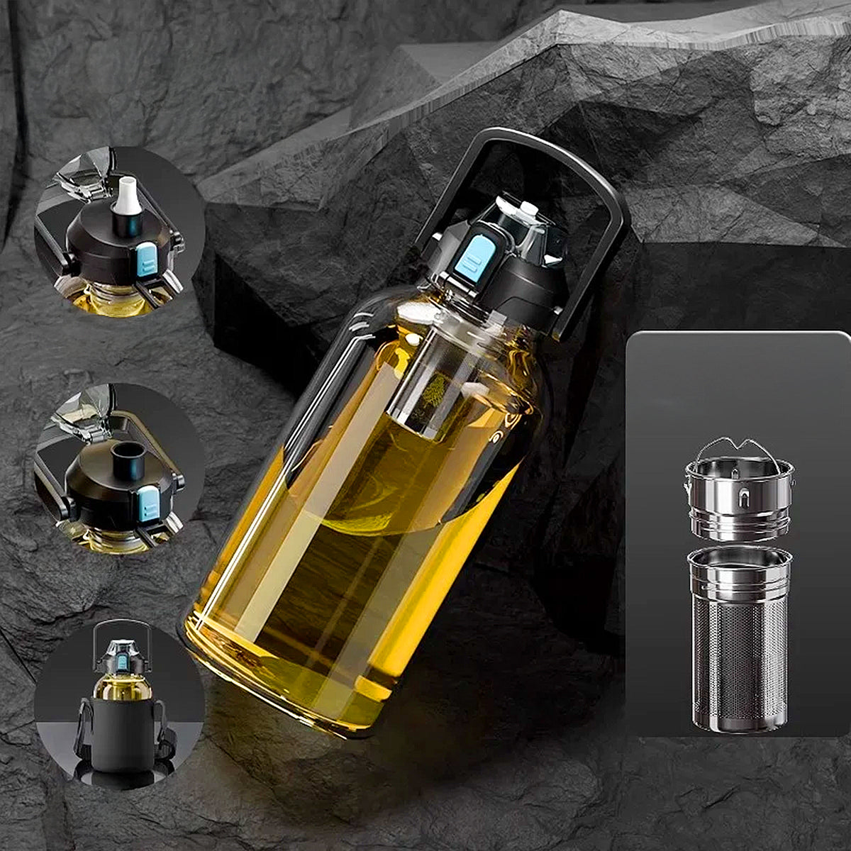 gourde infuseur en verre grande capacité 1500ml