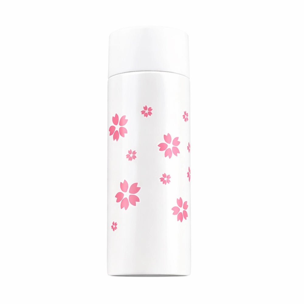 gourde inox blanche avec fleurs