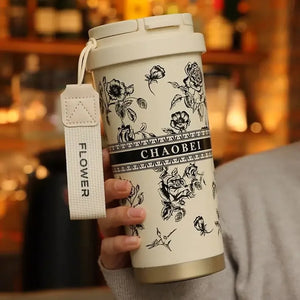 gourde mug avec fleurs