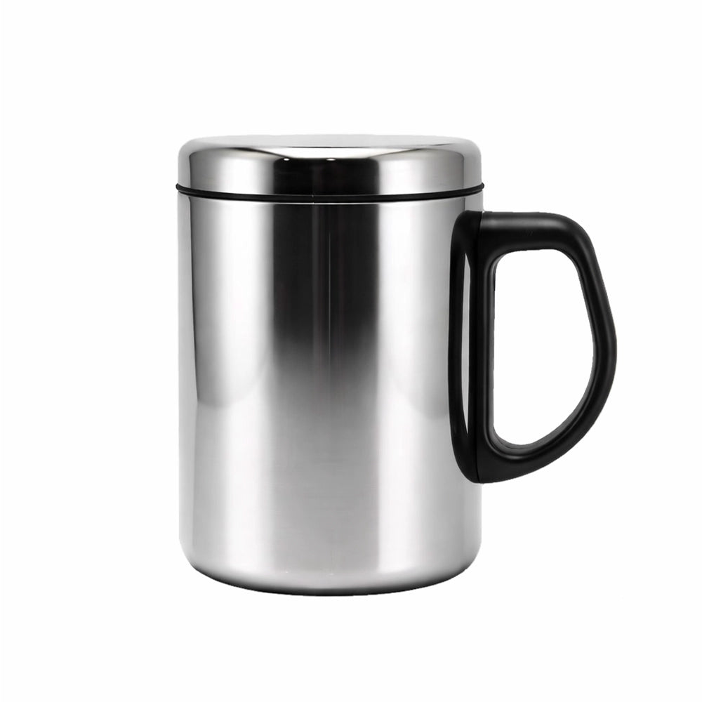 gourde mug avec poignée en acier inoxydable