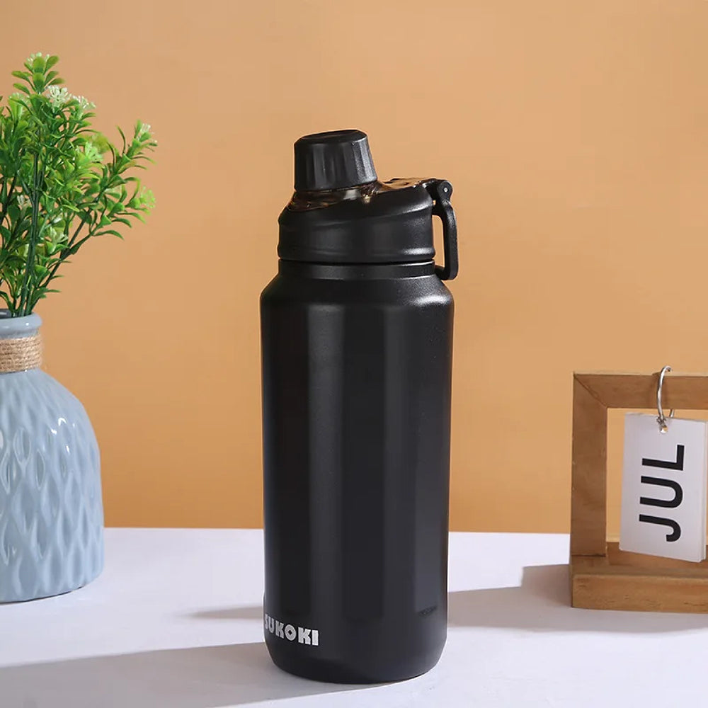 gourde noire de 1l double paroi