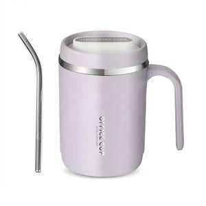 gourde tasse avec paille en inox isotherme
