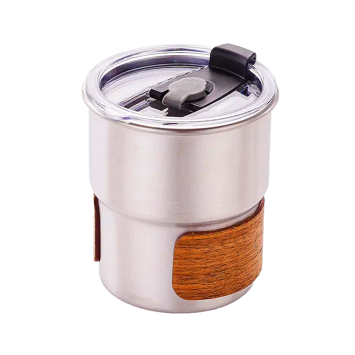 gourde tasse inox argentée