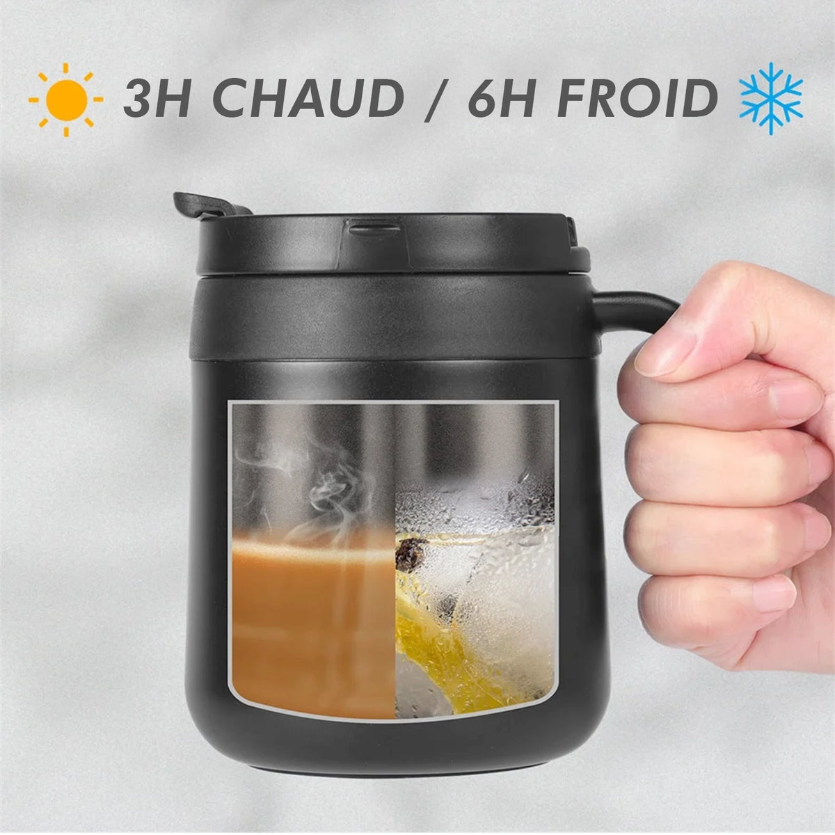 gourde tasse isotherme avec poignée
