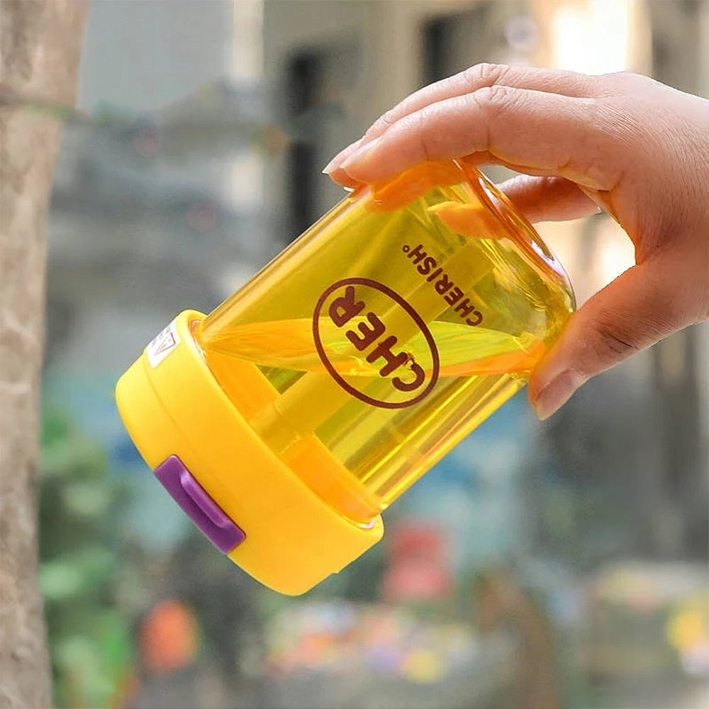mini gourde 330ml avec paille jaune