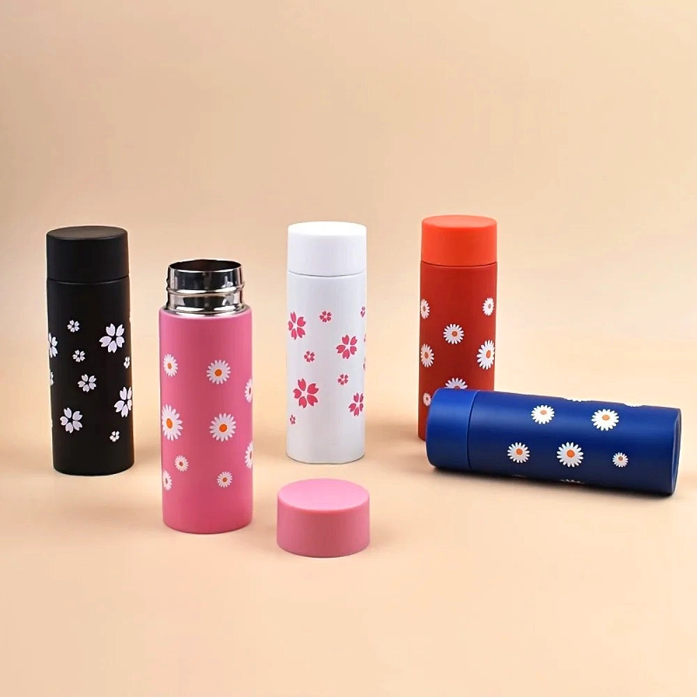 mini gourde 120ml avec dessin fleurs