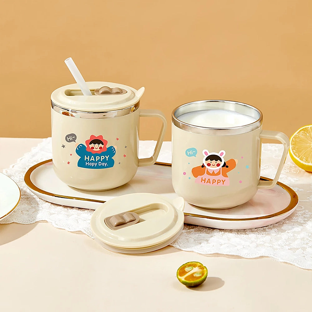 tasse 300ml avec paille enfant